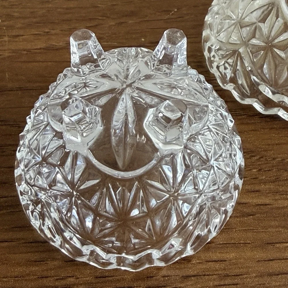 Vintage Crystal Bird Covered Trinket Box Attributed Hofbauer Byrdes